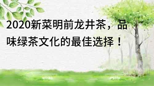 2020新菜明前龙井茶，品味绿茶文化的最佳选择！