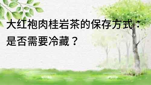 大红袍肉桂岩茶的保存方式：是否需要冷藏？