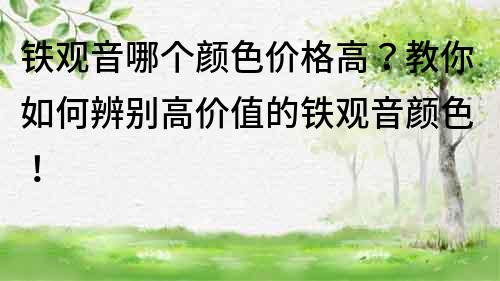 铁观音哪个颜色价格高？教你如何辨别高价值的铁观音颜色！