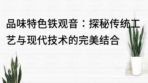 品味特色铁观音：探秘传统工艺与现代技术的完美结合