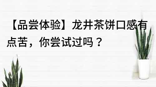 【品尝体验】龙井茶饼口感有点苦，你尝试过吗？