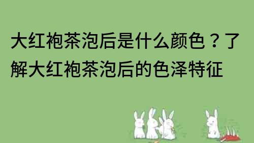 大红袍茶泡后是什么颜色？了解大红袍茶泡后的色泽特征