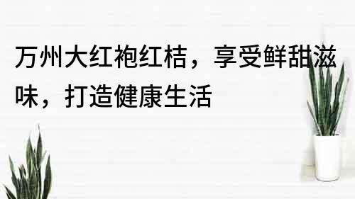 万州大红袍红桔，享受鲜甜滋味，打造健康生活