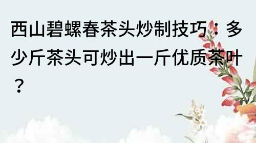 西山碧螺春茶头炒制技巧：多少斤茶头可炒出一斤优质茶叶？