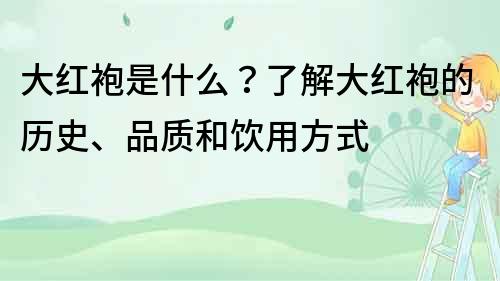 大红袍是什么？了解大红袍的历史、品质和饮用方式