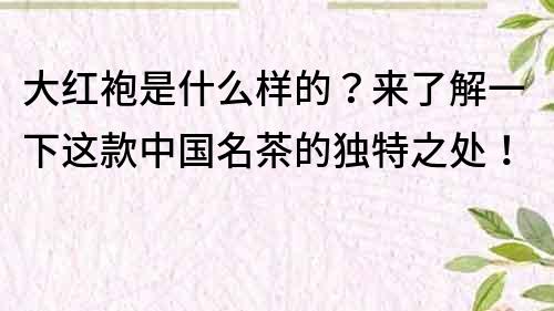 大红袍是什么样的？来了解一下这款中国名茶的独特之处！