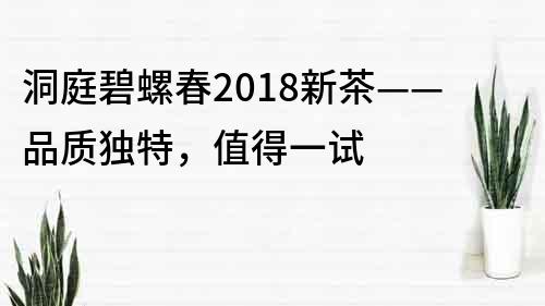 洞庭碧螺春2018新茶——品质独特，值得一试