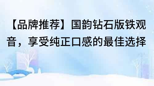 【品牌推荐】国韵钻石版铁观音，享受纯正口感的最佳选择