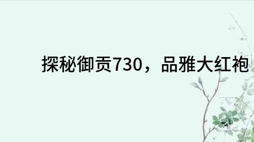 探秘御贡730，品雅大红袍