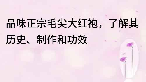 品味正宗毛尖大红袍，了解其历史、制作和功效