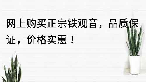 网上购买正宗铁观音，品质保证，价格实惠！