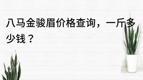 八马金骏眉价格查询，一斤多少钱？