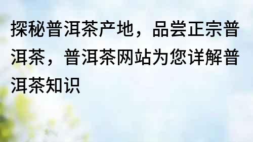 探秘普洱茶产地，品尝正宗普洱茶，普洱茶网站为您详解普洱茶知识