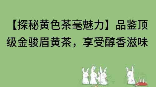 【探秘黄色茶毫魅力】品鉴顶级金骏眉黄茶，享受醇香滋味