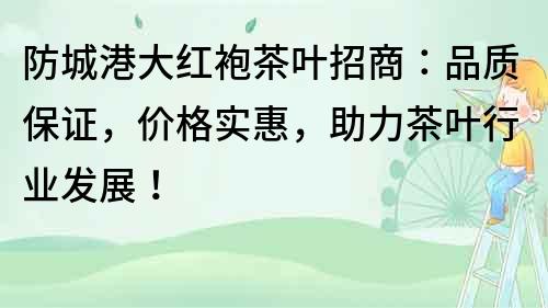 防城港大红袍茶叶招商：品质保证，价格实惠，助力茶叶行业发展！