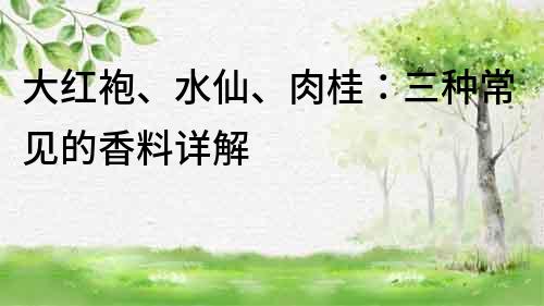 大红袍、水仙、肉桂：三种常见的香料详解