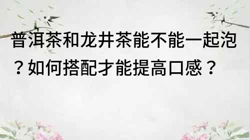 普洱茶和龙井茶能不能一起泡？如何搭配才能提高口感？