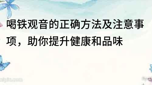 喝铁观音的正确方法及注意事项，助你提升健康和品味