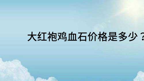 大红袍鸡血石价格是多少？