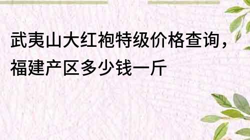 武夷山大红袍特级价格查询，福建产区多少钱一斤