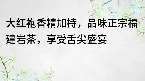 大红袍香精加持，品味正宗福建岩茶，享受舌尖盛宴